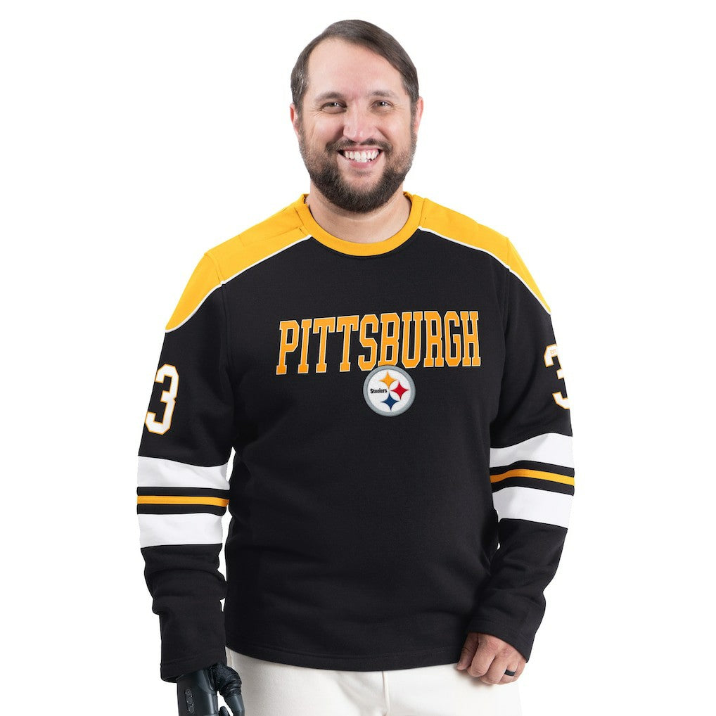 Pittsburgh Steelers G-III Sports by Carl Banks Adaptive Lord Stanley Crewneck Sweatshirt Black