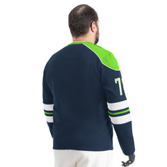 Seattle Seahawks G-III Sports by Carl Banks Adaptive Lord Stanley Crewneck Sweatshirt College Navy
