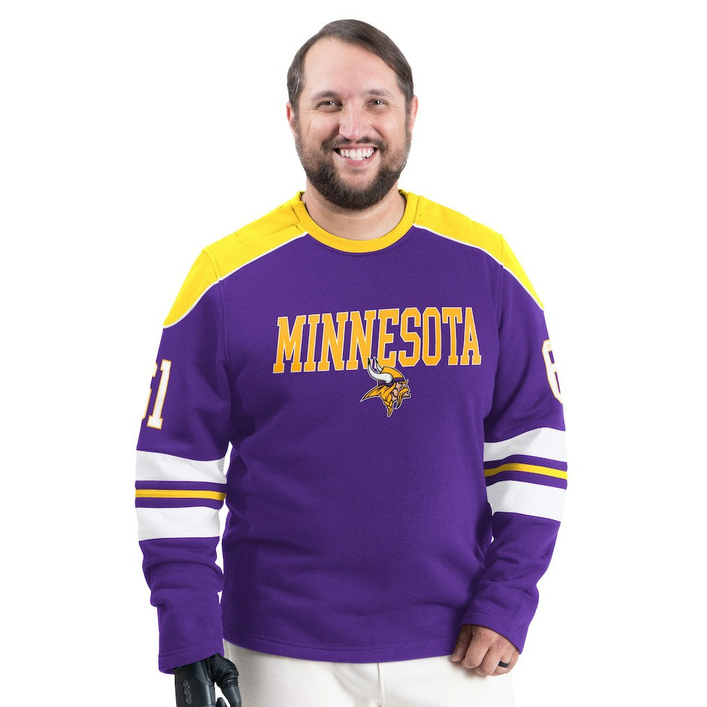 Minnesota Vikings G-III Sports by Carl Banks Adaptive Lord Stanley Crewneck Sweatshirt Purple