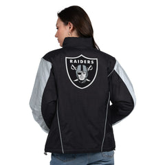 Las Vegas Raiders Starter Women's Thursday Night Gridiron Half-Zip Jacket Black/Silver