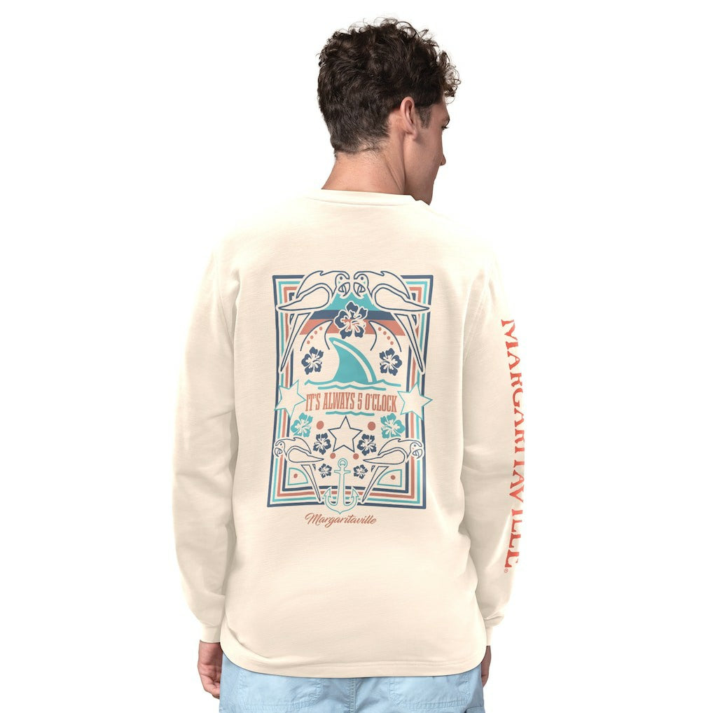 Washington Commanders Margaritaville Five O'Clock Henley Long Sleeve T-Shirt Cream
