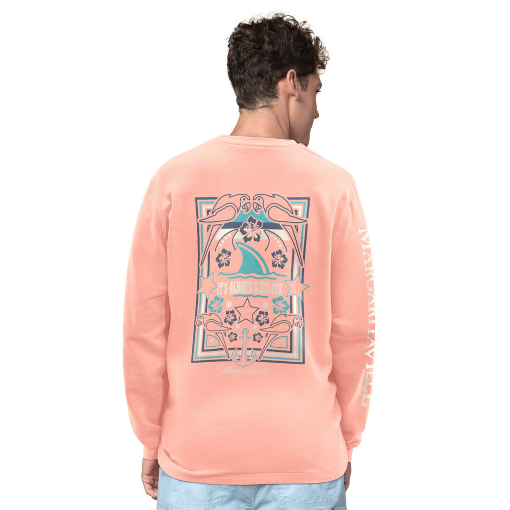 Tampa Bay Buccaneers Margaritaville Five O'Clock Henley Long Sleeve T-Shirt Coral