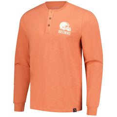 Cleveland Browns Margaritaville Five O'Clock Henley Long Sleeve T-Shirt Coral