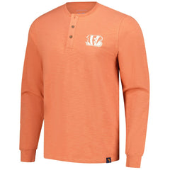 Cincinnati Bengals Margaritaville Five O'Clock Henley Long Sleeve T-Shirt Coral