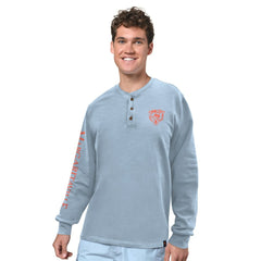 Chicago Bears Margaritaville Five O'Clock Henley Long Sleeve T-Shirt Light Blue