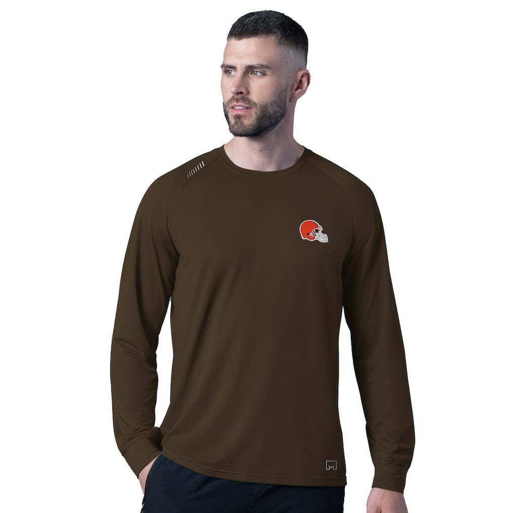 Cleveland Browns MSX by Michael Strahan Forward Long-Sleeve T-Shirt Brown