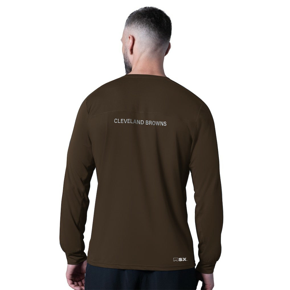 Cleveland Browns MSX by Michael Strahan Forward Long-Sleeve T-Shirt Brown