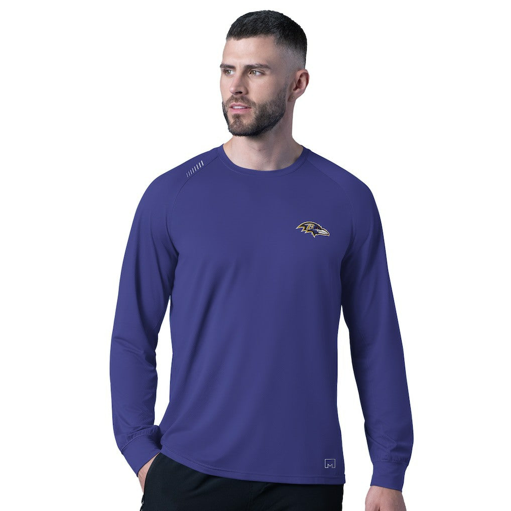 Baltimore Ravens MSX by Michael Strahan Forward Long-Sleeve T-Shirt Purple