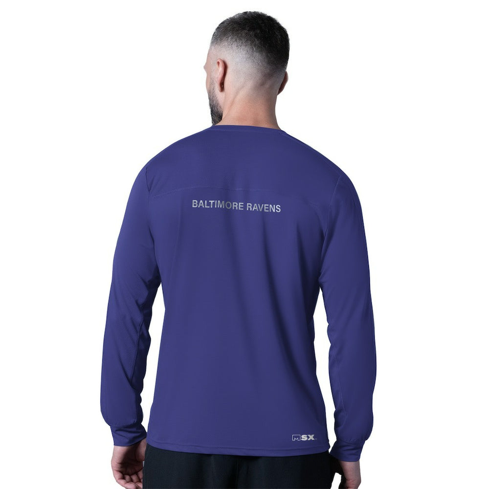 Baltimore Ravens MSX by Michael Strahan Forward Long-Sleeve T-Shirt Purple