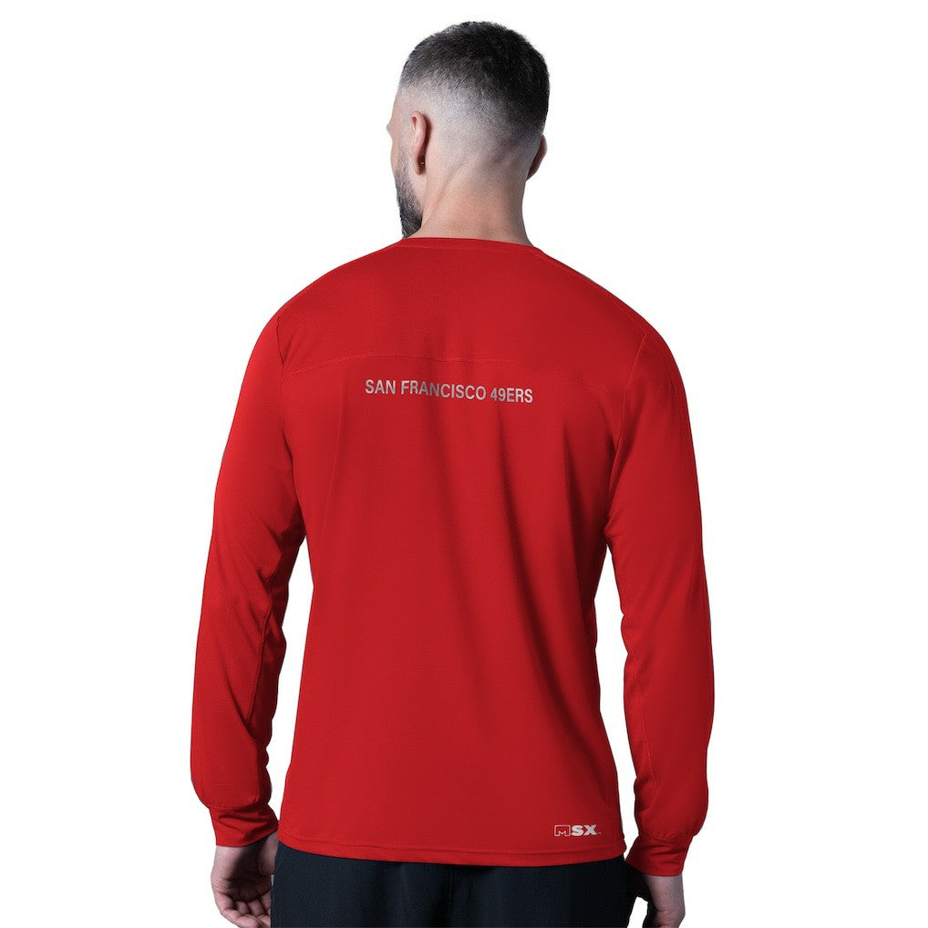 San Francisco 49ers MSX by Michael Strahan Forward Long-Sleeve T-Shirt Red