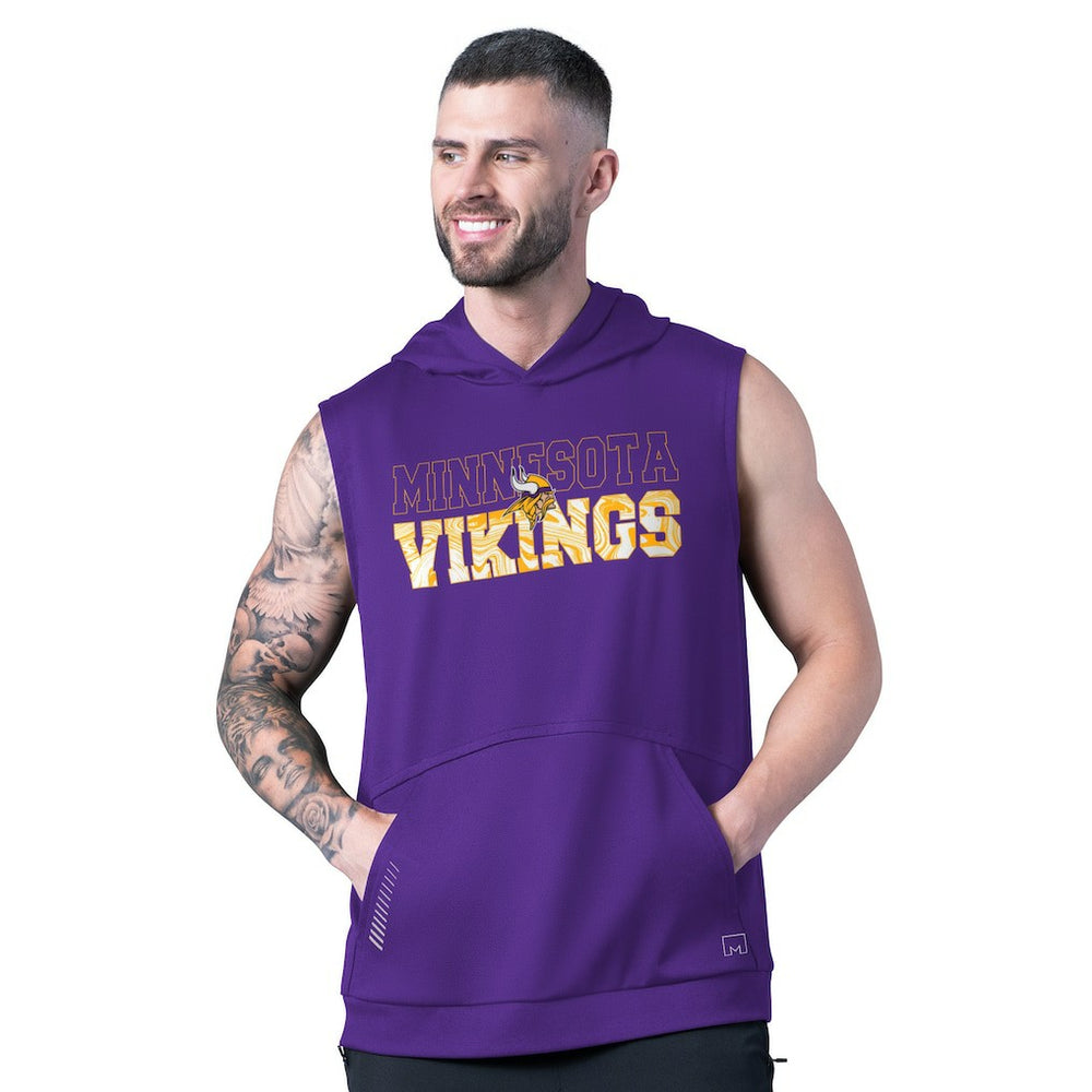 Minnesota Vikings MSX by Michael Strahan Tri-Blend Rebound Sleeveless Hoodie Purple