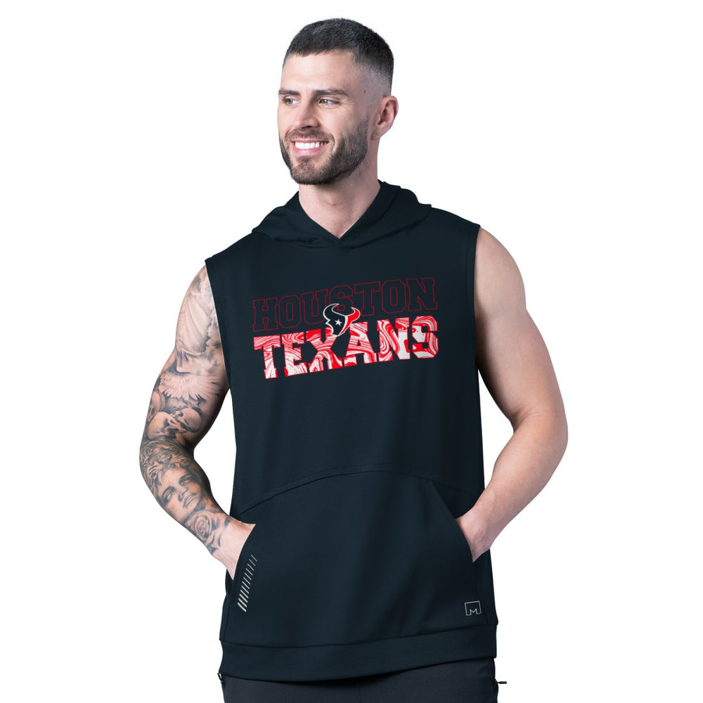 Houston Texans MSX by Michael Strahan Tri-Blend Rebound Sleeveless Hoodie Navy