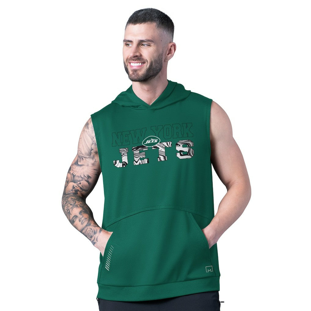 New York Jets MSX by Michael Strahan Tri-Blend Rebound Sleeveless Hoodie Green