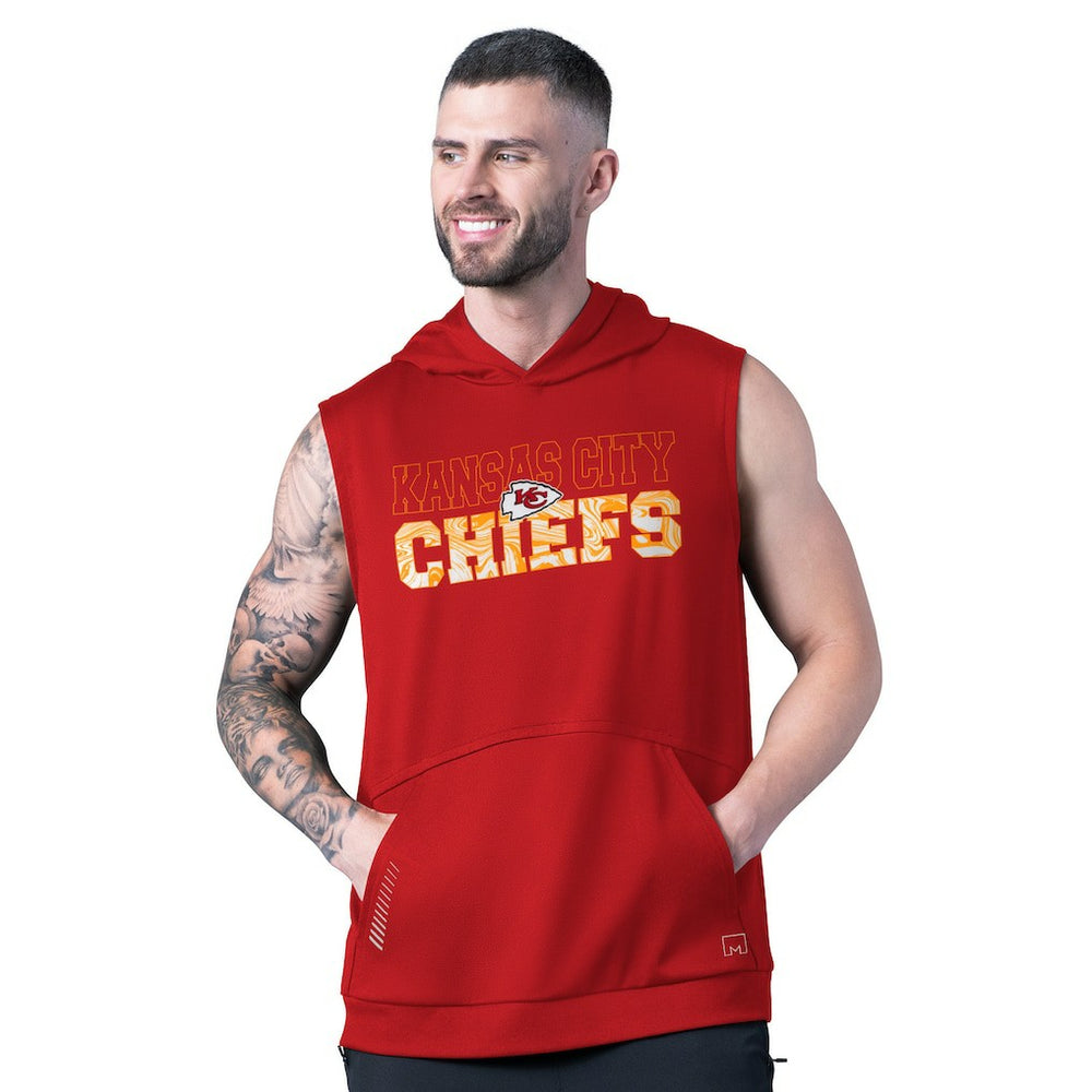 Kansas City Chiefs MSX by Michael Strahan Tri-Blend Rebound Sleeveless Hoodie Red