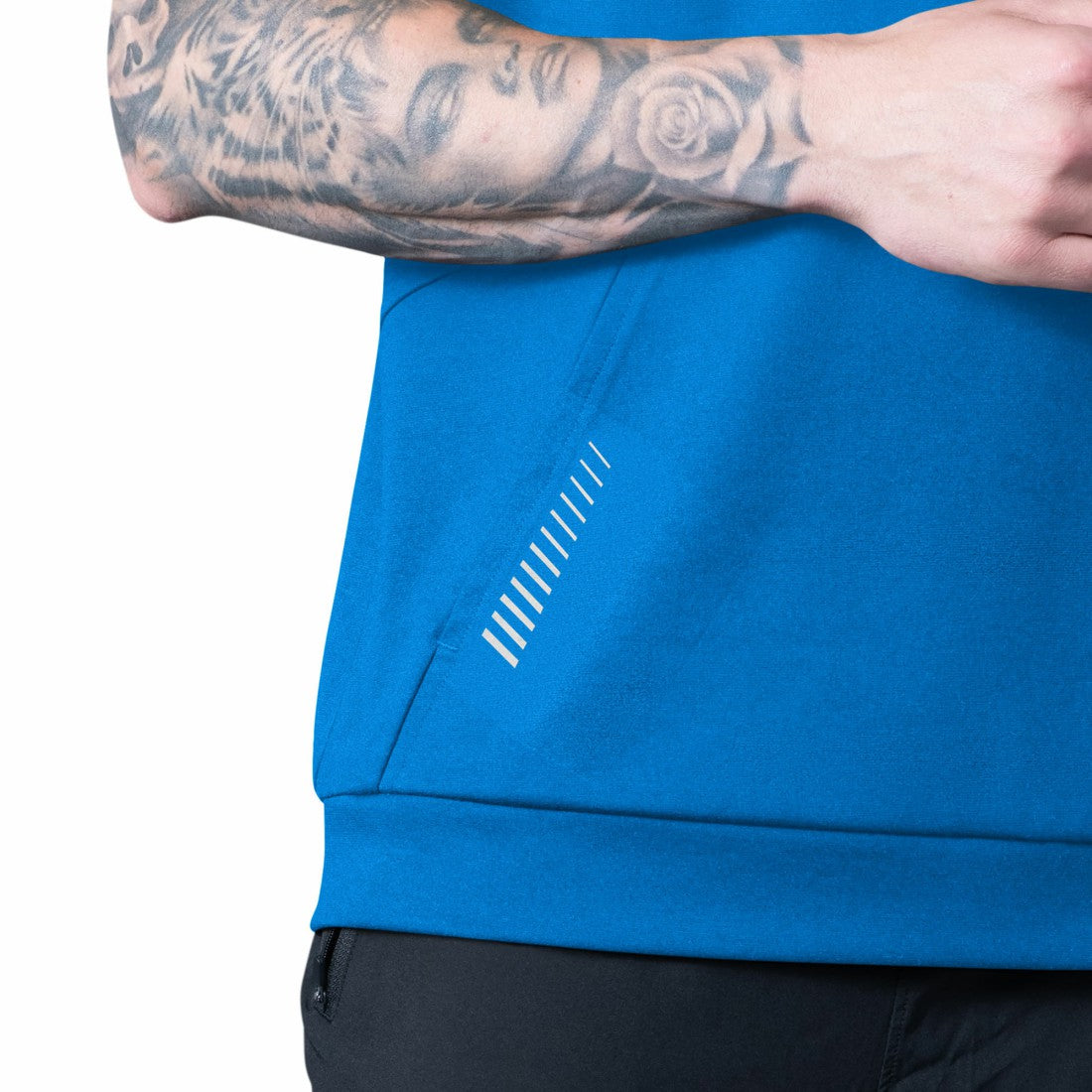Detroit Lions MSX by Michael Strahan Tri-Blend Rebound Sleeveless Hoodie Blue