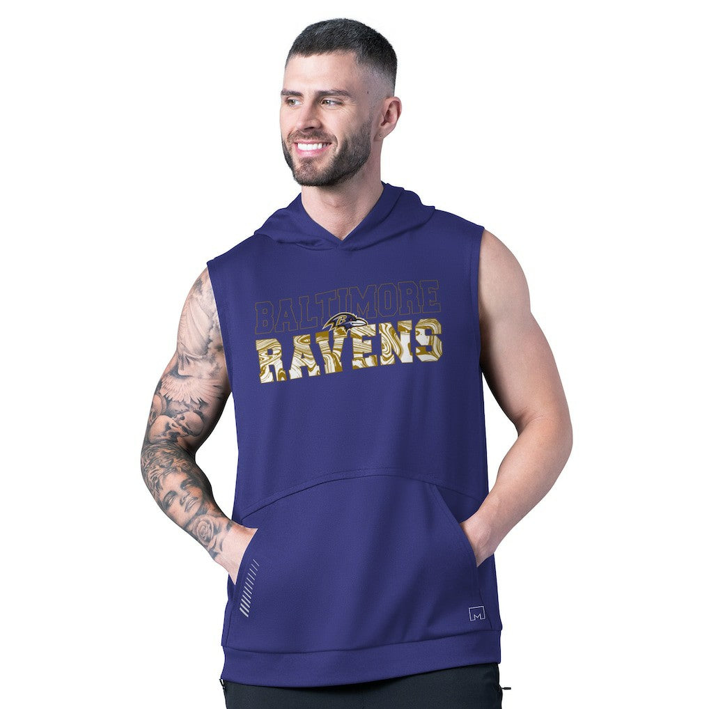 Baltimore Ravens MSX by Michael Strahan Tri-Blend Rebound Sleeveless Hoodie Purple