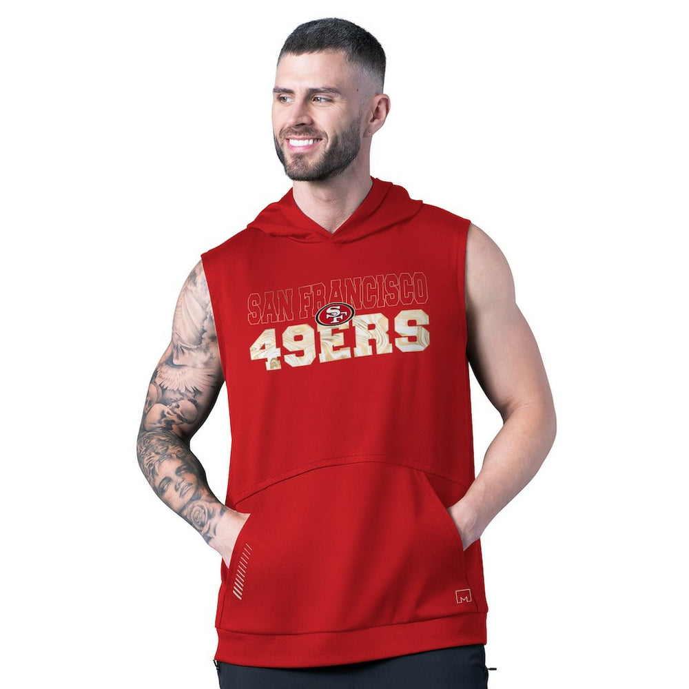 San Francisco 49ers MSX by Michael Strahan Tri-Blend Rebound Sleeveless Hoodie Scarlet