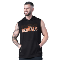 Cincinnati Bengals MSX by Michael Strahan Tri-Blend Rebound Sleeveless Hoodie Black