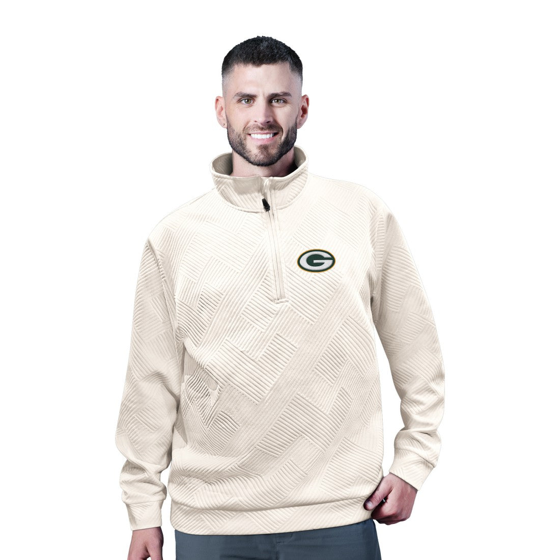 Green Bay Packers MSX by Michael Strahan Cross Training Half-Zip Pullover White