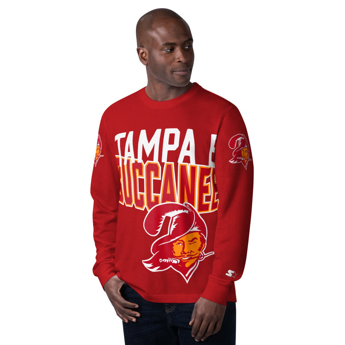 Tampa Bay Buccaneers Starter Extreme Clutch Hit Vintage Logo Long Sleeve T-Shirt Red