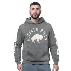 Buffalo Bills Starter Handoff Vintage Logo Fleece Hoodie Sweatshirt Charcoal