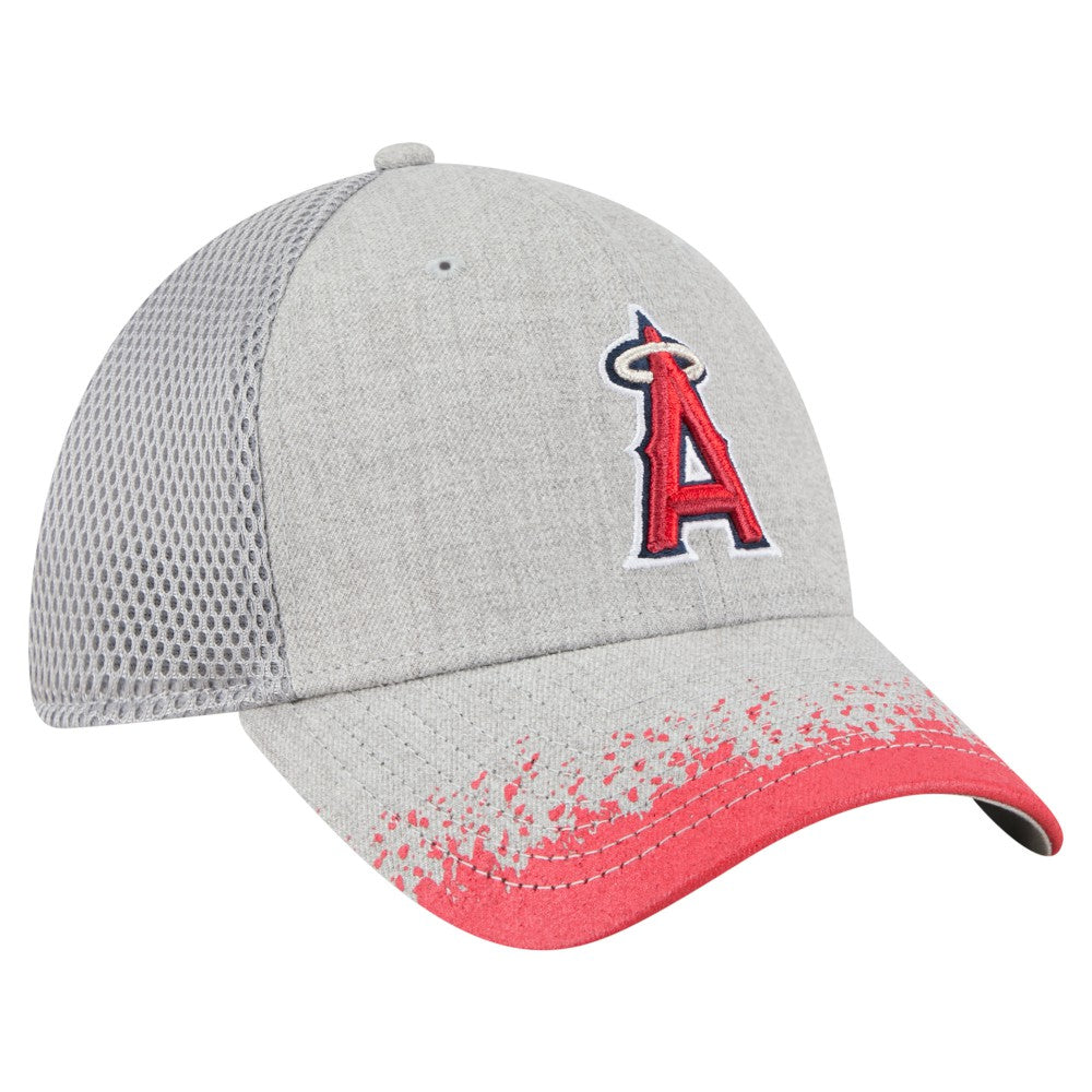Los Angeles Angels New Era Visor Paint Splatter 39THIRTY Flex Hat - Gray Hats