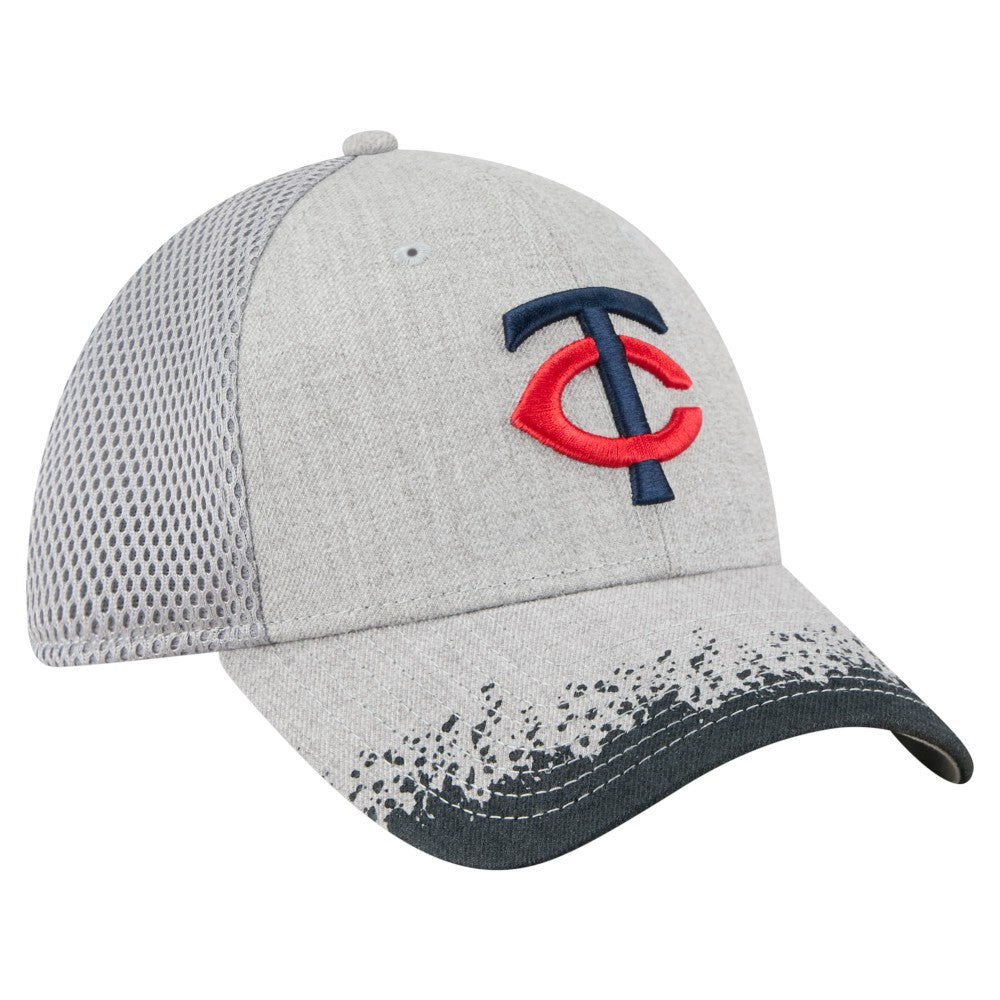 Minnesota Twins New Era Visor Paint Splatter 39THIRTY Flex Hat - Gray Hats