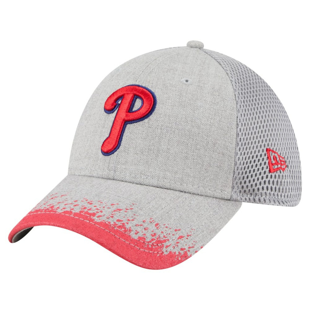 Philadelphia Phillies New Era Visor Paint Splatter 39THIRTY Flex Hat - Gray Hats