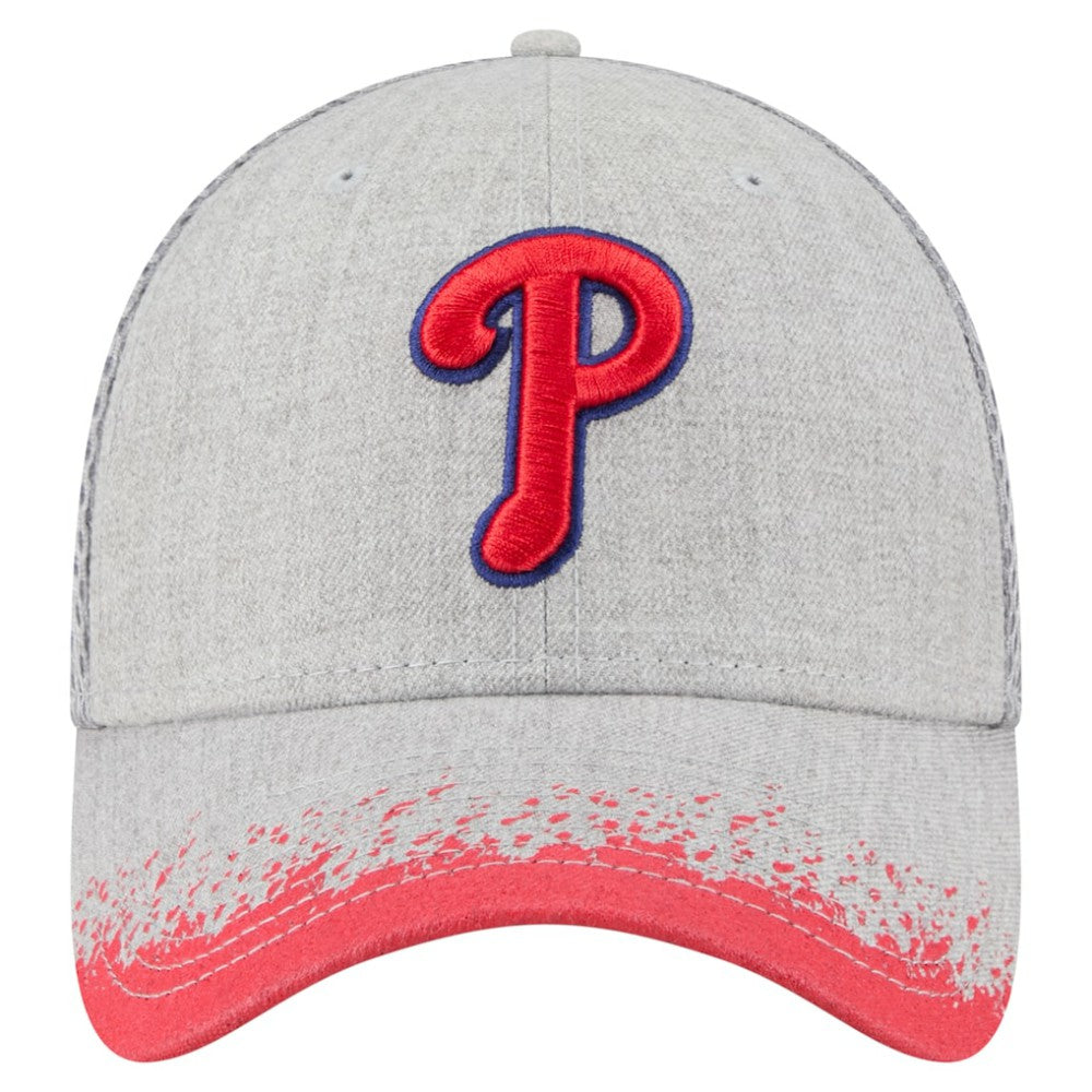 Philadelphia Phillies New Era Visor Paint Splatter 39THIRTY Flex Hat - Gray Hats