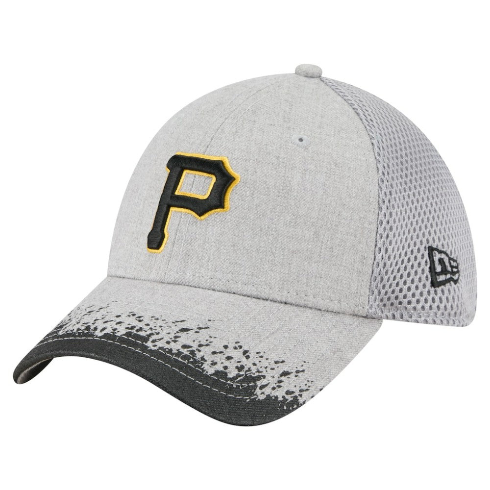 Pittsburgh Pirates New Era Visor Paint Splatter 39THIRTY Flex Hat - Gray Hats