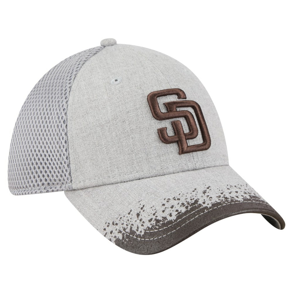 San Diego Padres New Era Visor Paint Splatter 39THIRTY Flex Hat - Gray Hats