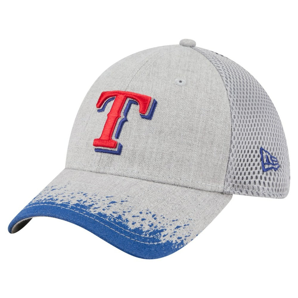 Texas Rangers New Era Visor Paint Splatter 39THIRTY Flex Hat - Gray Hats