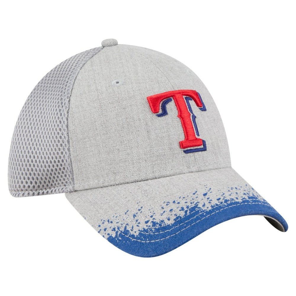 Texas Rangers New Era Visor Paint Splatter 39THIRTY Flex Hat - Gray Hats