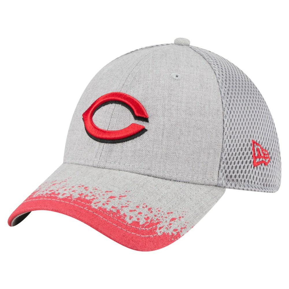 Cincinnati Reds New Era Visor Paint Splatter 39THIRTY Flex Hat - Gray Hats