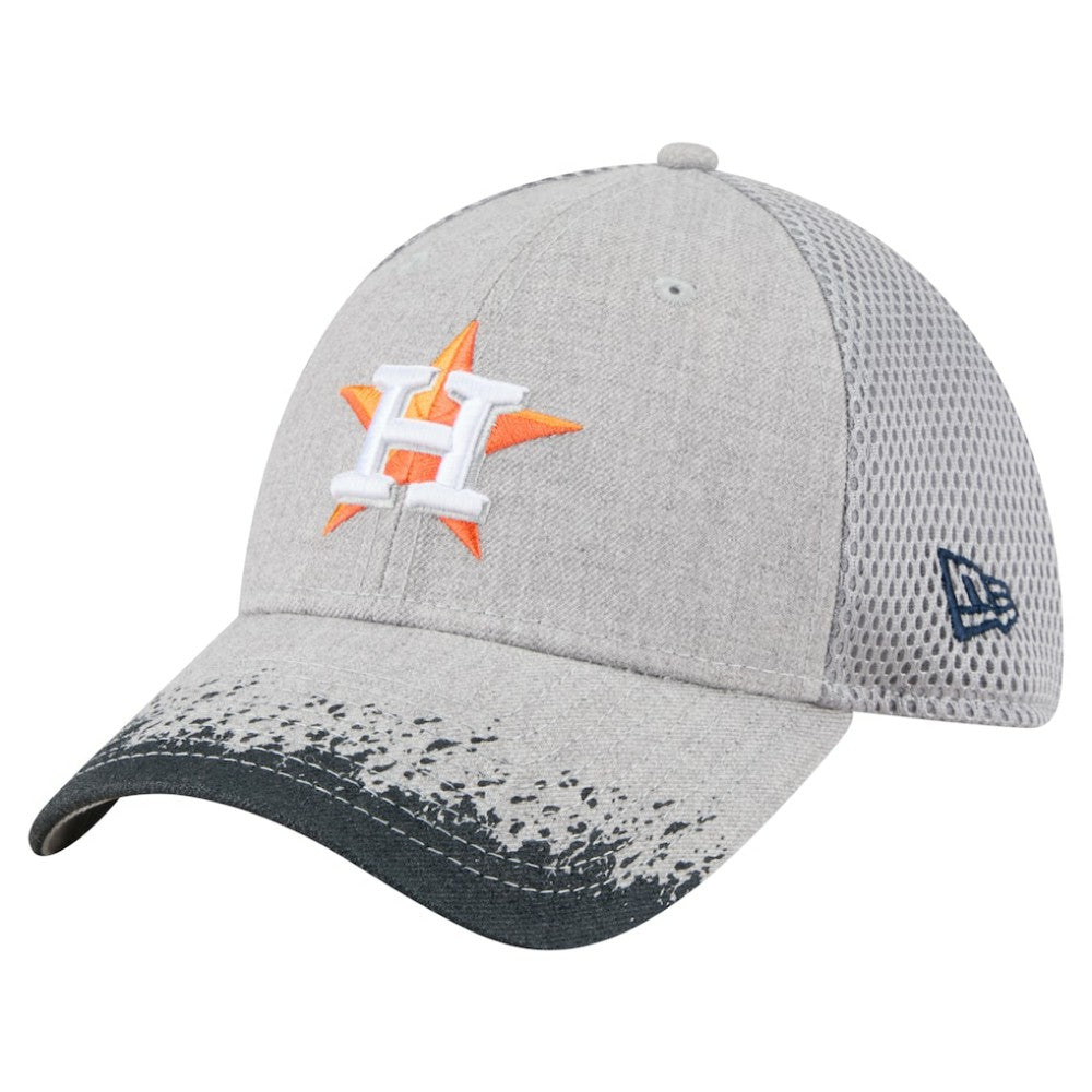 Houston Astros New Era Visor Paint Splatter 39THIRTY Flex Hat - Gray Hats