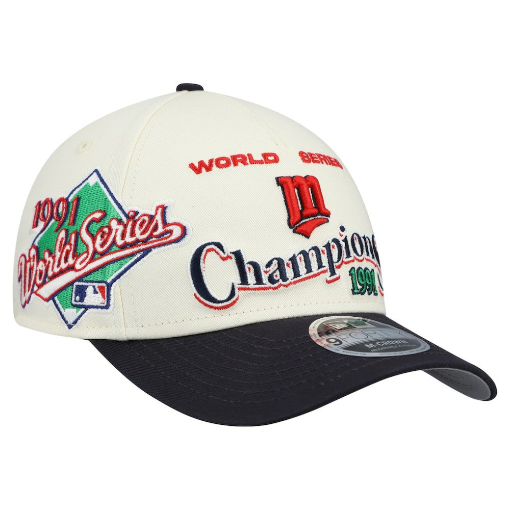 Minnesota Twins New Era World Series 9FORTY M-Crown Adjustable Hat - Cream/Navy Hats