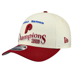 Philadelphia Phillies New Era World Series 9FORTY M-Crown A-Frame Adjustable Hat - Cream/Red Hats