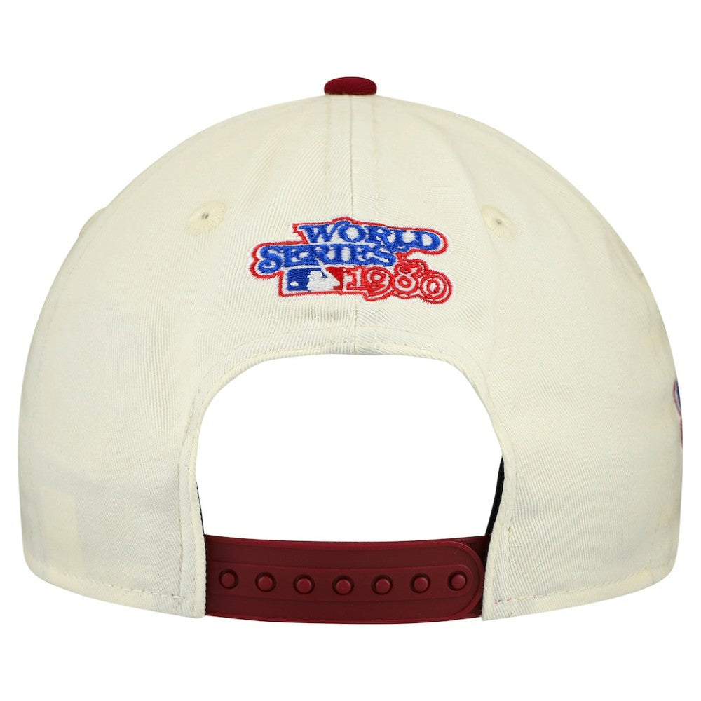 Philadelphia Phillies New Era World Series 9FORTY M-Crown A-Frame Adjustable Hat - Cream/Red Hats