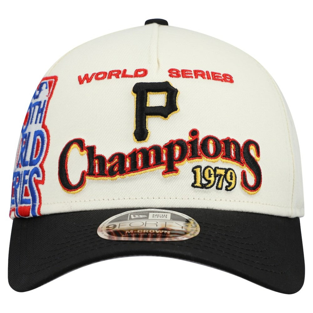 Pittsburgh Pirates New Era World Series 9FORTY M-Crown Adjustable Hat - Cream/Black Hats