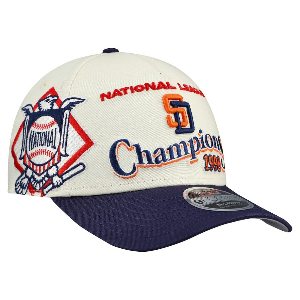 San Diego Padres New Era World Series 9FORTY M-Crown A-Frame Adjustable Hat - Cream/Navy Hats