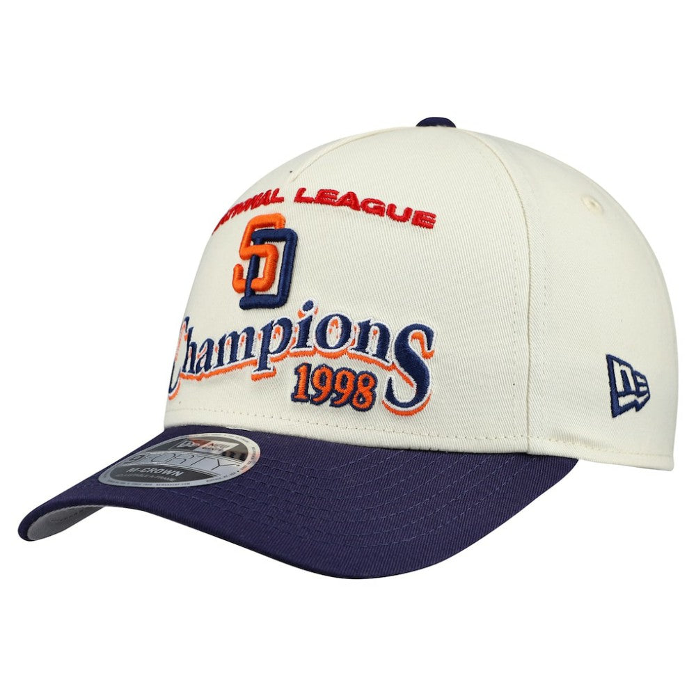 San Diego Padres New Era World Series 9FORTY M-Crown A-Frame Adjustable Hat - Cream/Navy Hats