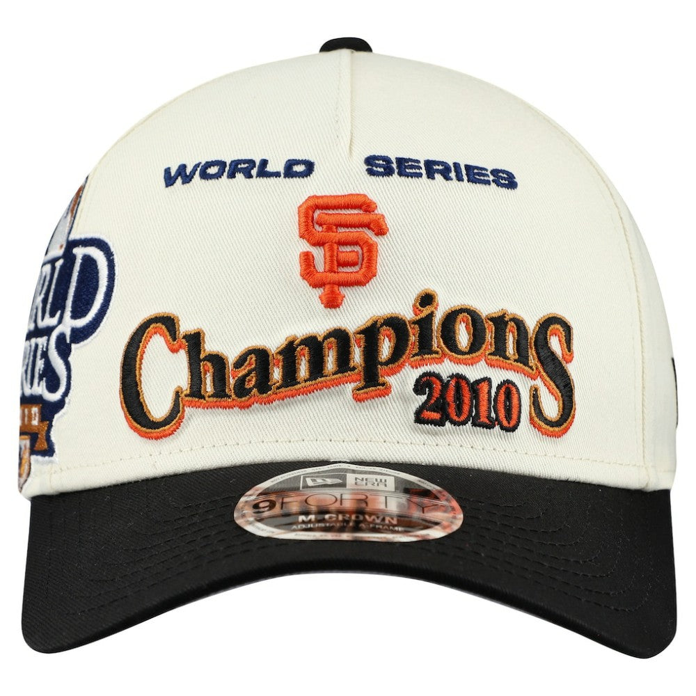 San Francisco Giants New Era World Series 9FORTY M-Crown A-Frame Adjustable Hat - Cream/Black Hats