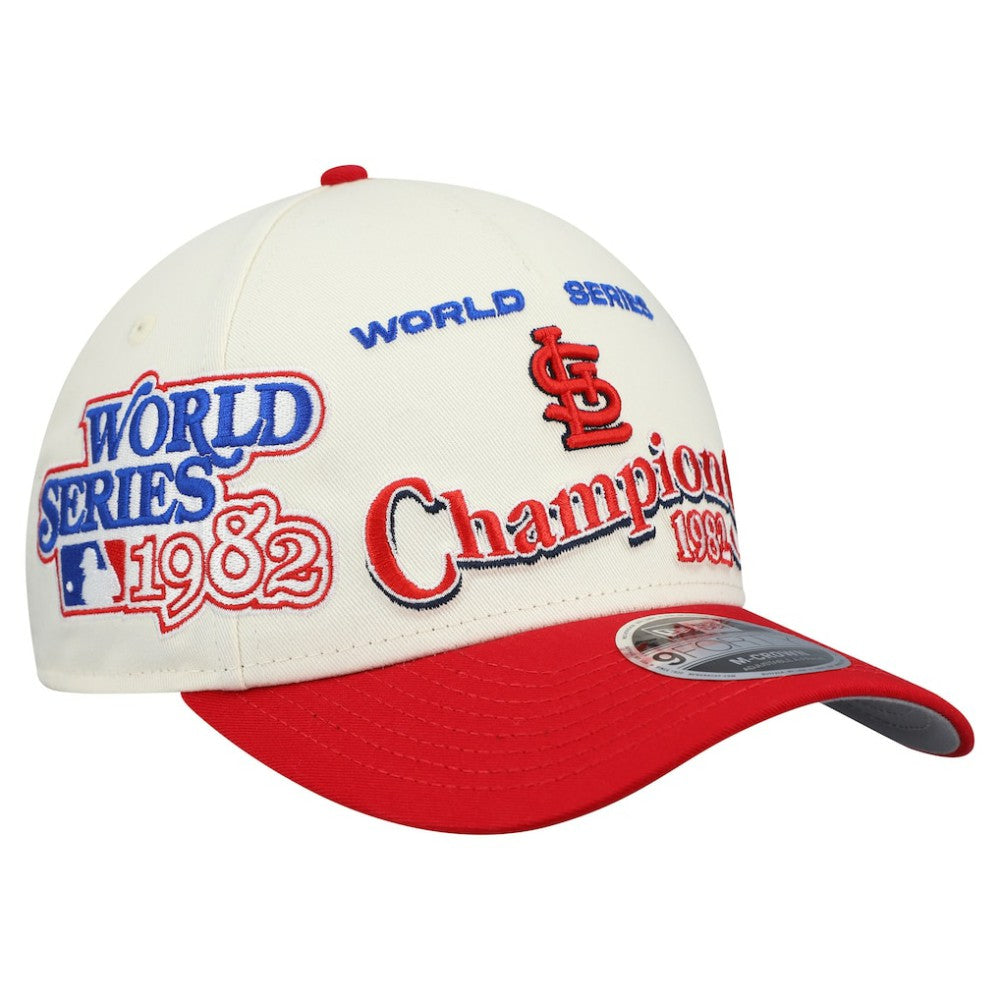St. Louis Cardinals New Era World Series 9FORTY M-Crown Adjustable Hat - Cream/Red Hats
