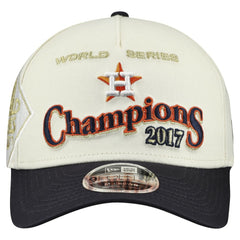 Houston Astros New Era World Series 9FORTY M-Crown A-Frame Adjustable Hat - Cream/Navy Hats