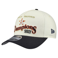 Houston Astros New Era World Series 9FORTY M-Crown A-Frame Adjustable Hat - Cream/Navy Hats