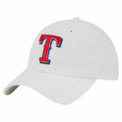 Texas Rangers New Era Women's Floral Mesh 9TWENTY Adjustable Hat - White Hats