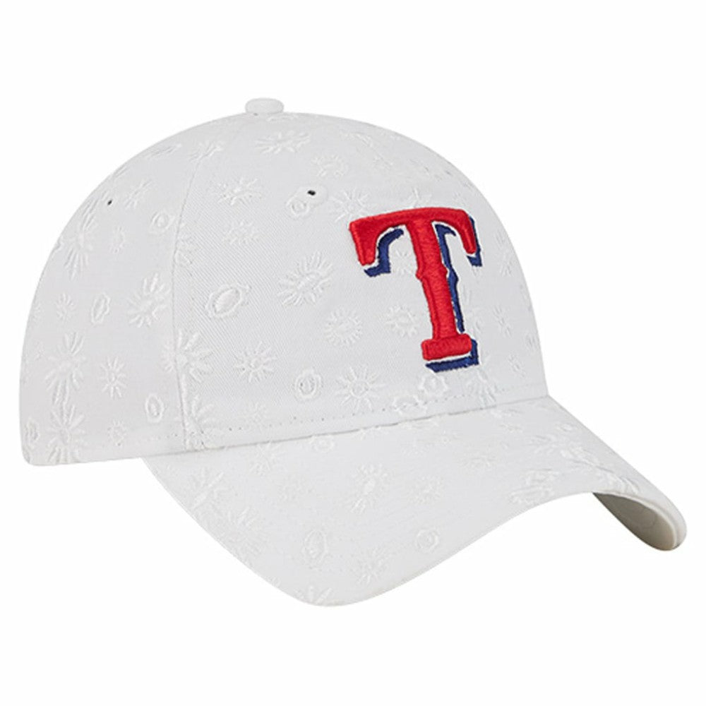 Texas Rangers New Era Women's Floral Mesh 9TWENTY Adjustable Hat - White Hats