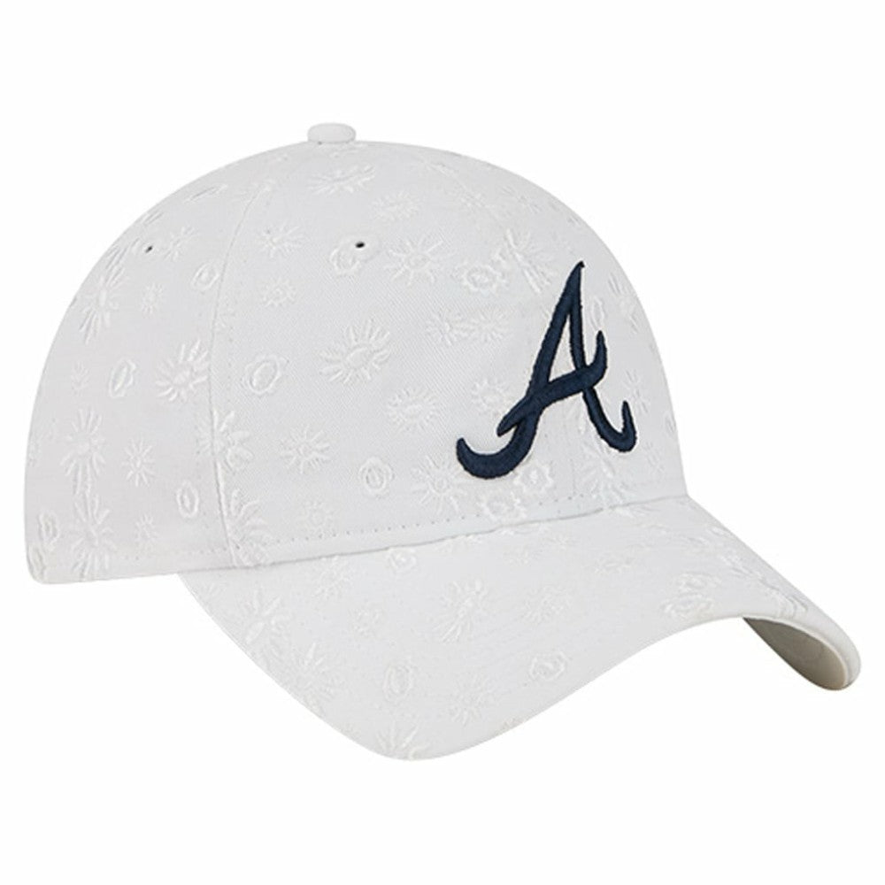 Atlanta Braves New Era Women's Floral Mesh 9TWENTY Adjustable Hat - White Hats