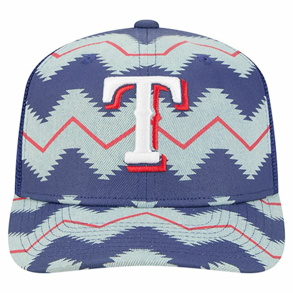 Texas Rangers New Era Aztec Denim 9SEVENTY Adjustable Hat - Denim/Royal Hats