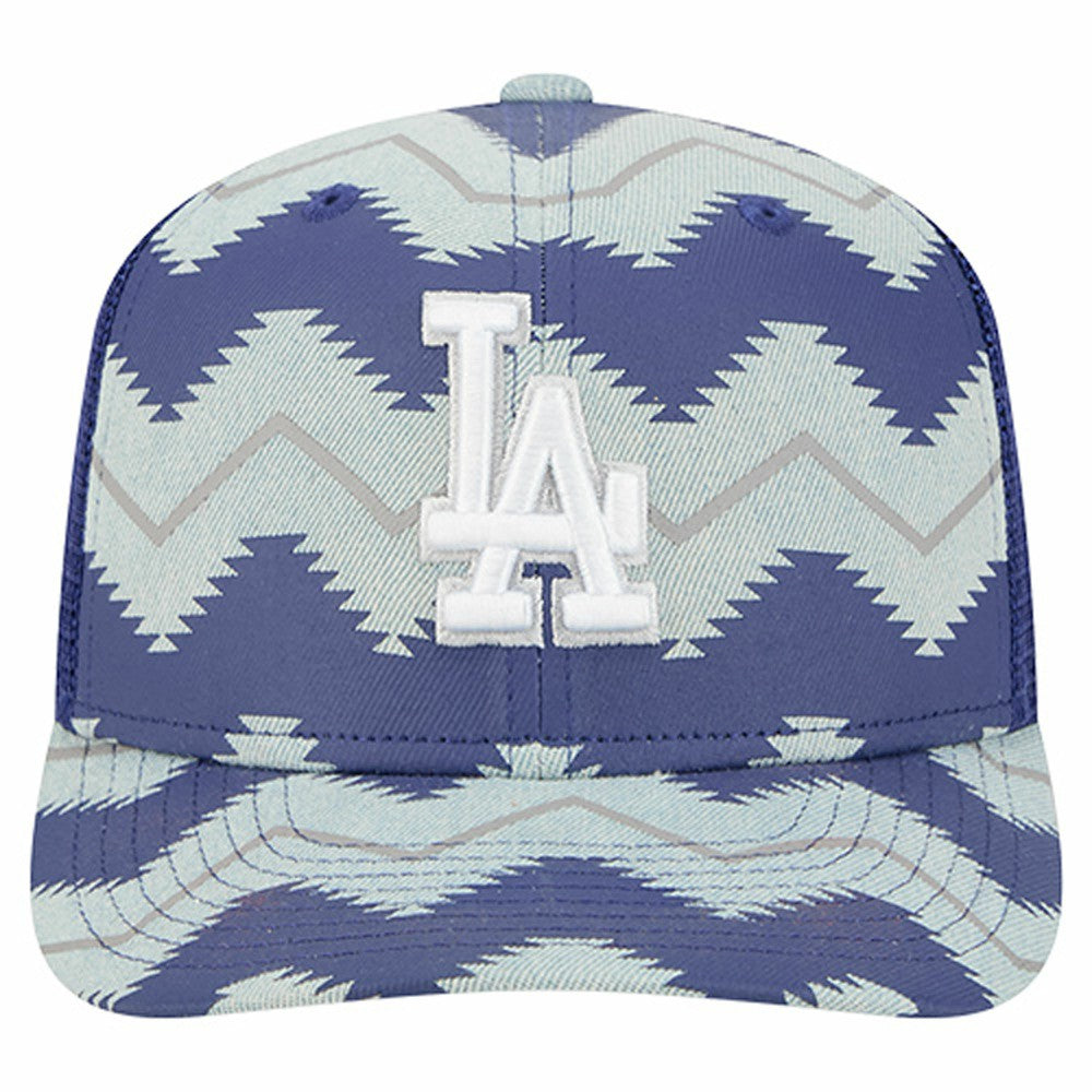 Los Angeles Dodgers New Era Aztec Denim 9SEVENTY Adjustable Hat - Denim/Royal Hats
